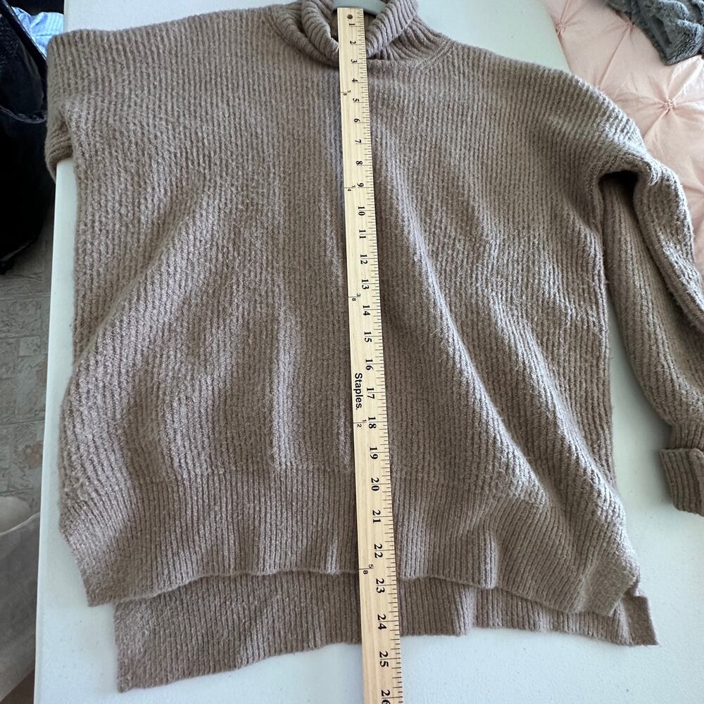 French Connection Sweater women's size Medium turtleneck Wool Stretch Brown - Picture 5 of 9